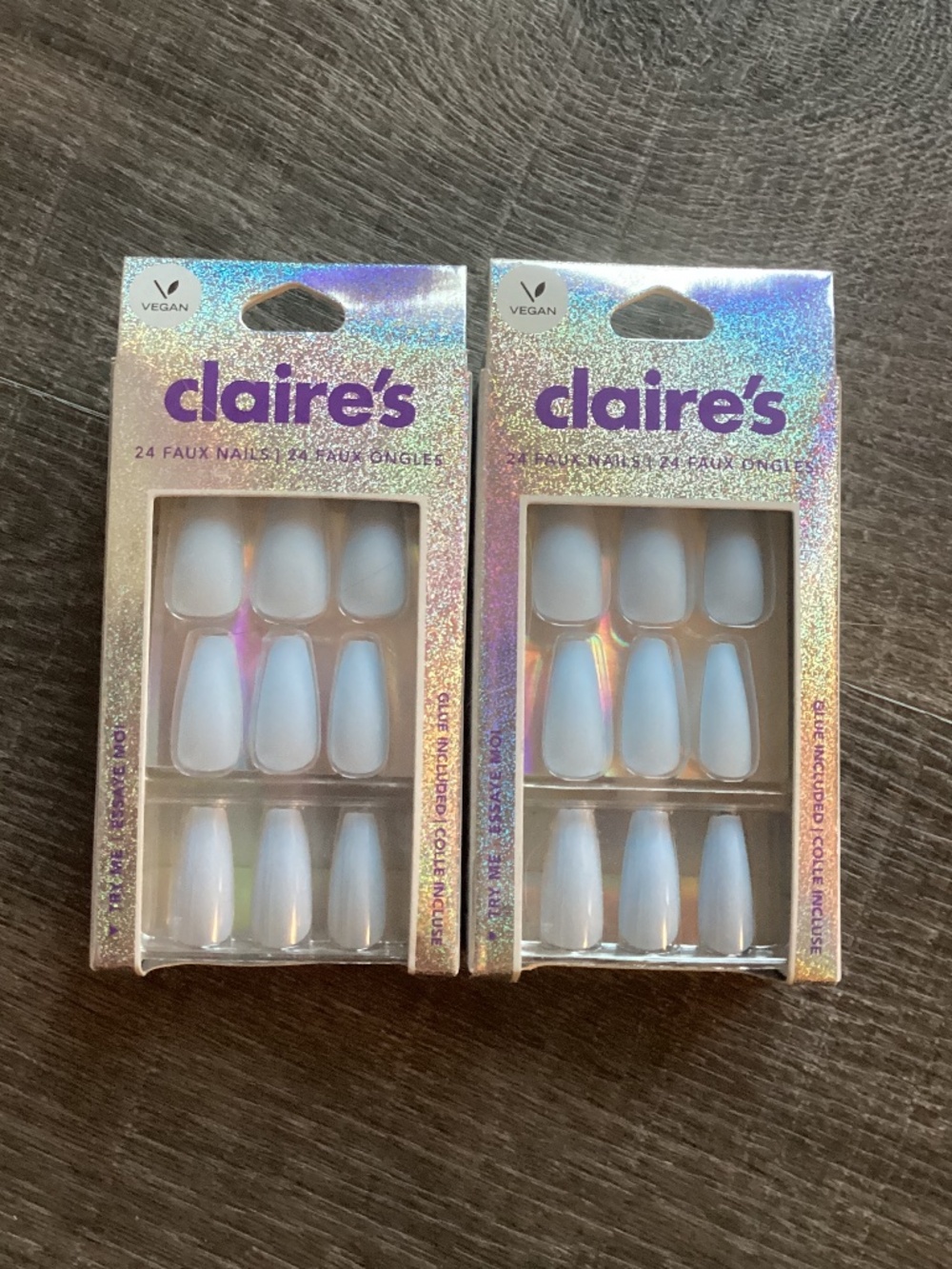 Claire’s light blue ballerina nails